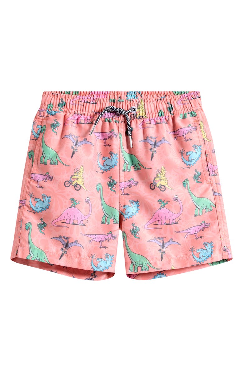 Boardies Kids' Dino Riders Swim Trunks, Main, color, Peach