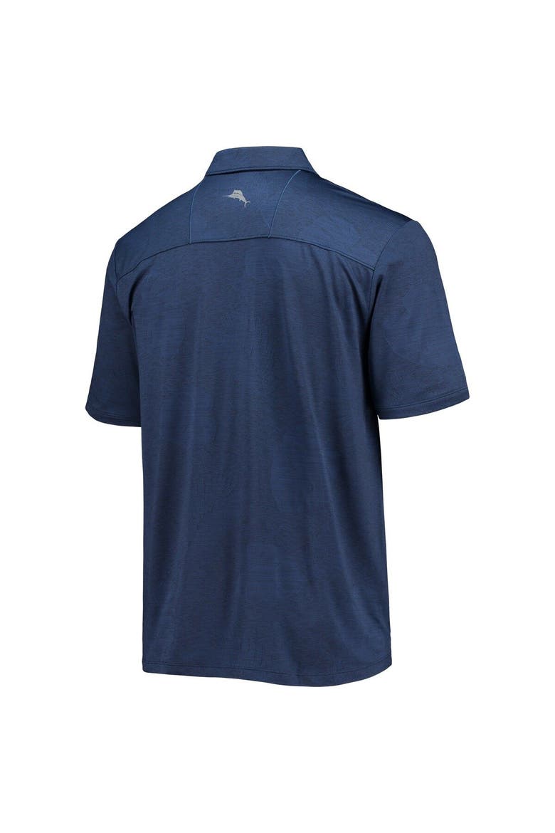 Men's Tommy Bahama Navy Tennessee Titans Palm Coast Delray Frond Allover IslandZone Polo, Alternate, color, Navy