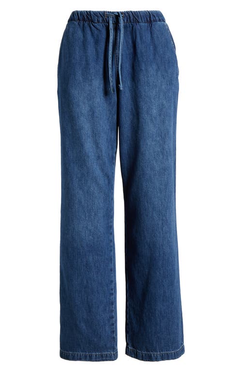 Marine Layer Denim Drawstring Pants In Medium Wash