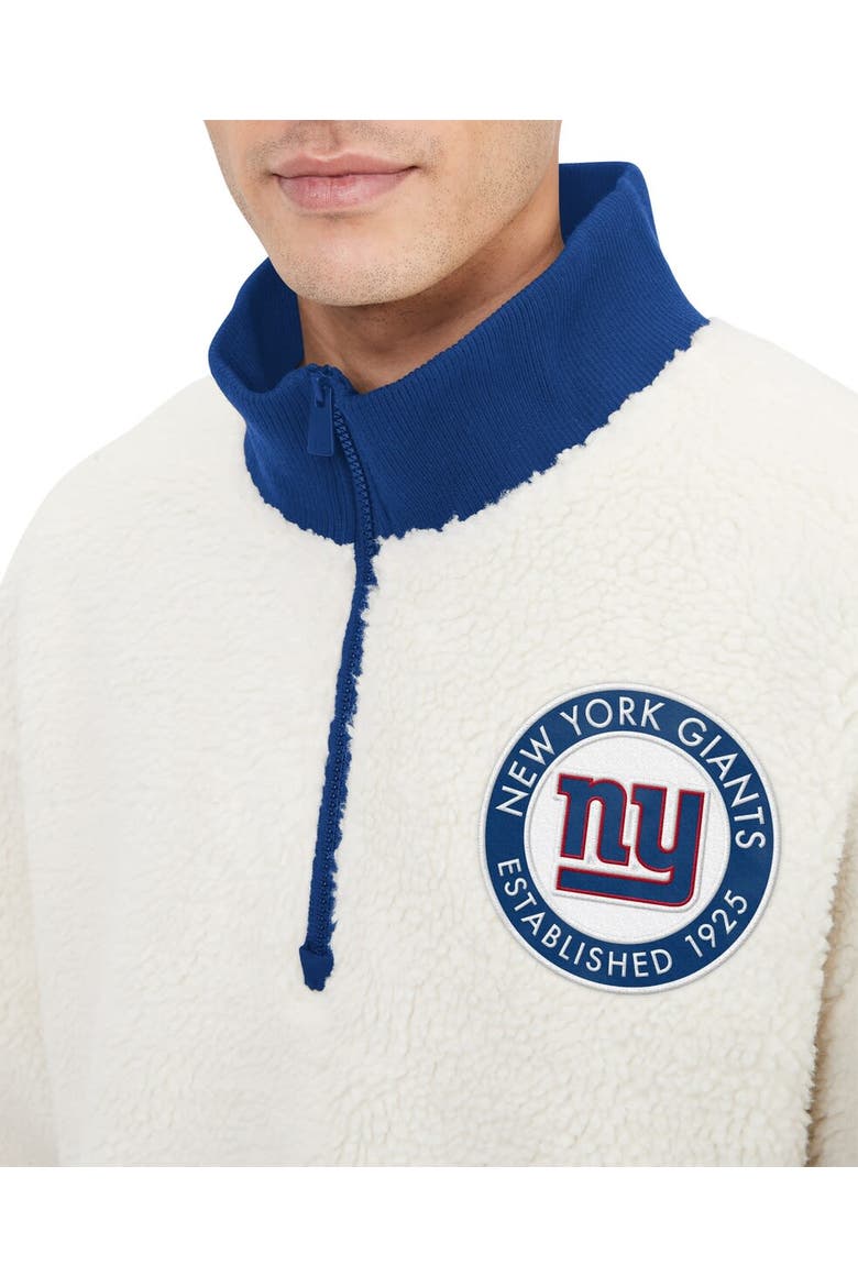 Men's Tommy Hilfiger  Cream New York Giants Jordan Sherpa Quarter-Zip Sweatshirt, Alternate, color, Cream
