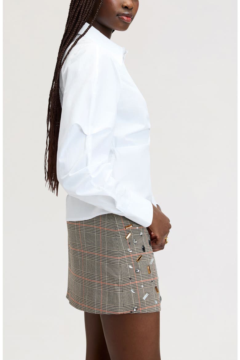 Asymmetrical Button Down Shirt, Alternate, color, BRIGHT WHITE