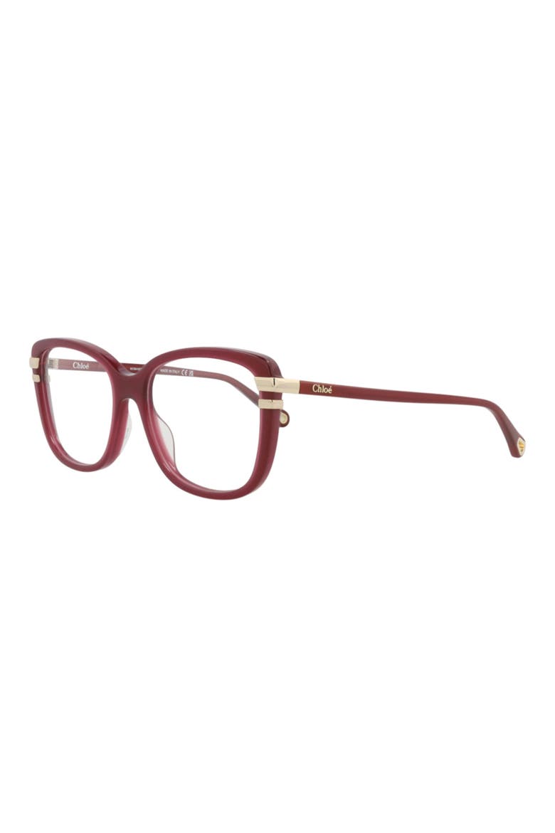 54mm Rectangular Optical Glasses, Alternate, color, BURGUNDY BURGUNDY TRANSPARENT
