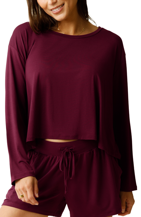 Aria Casual Long Sleeve Cropped Top