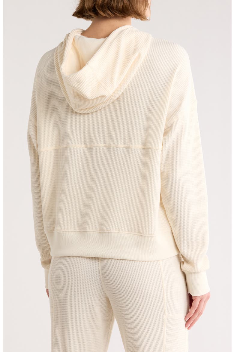 Brushed Waffle Knit Hoodie, Alternate, color, WHITE DOVE