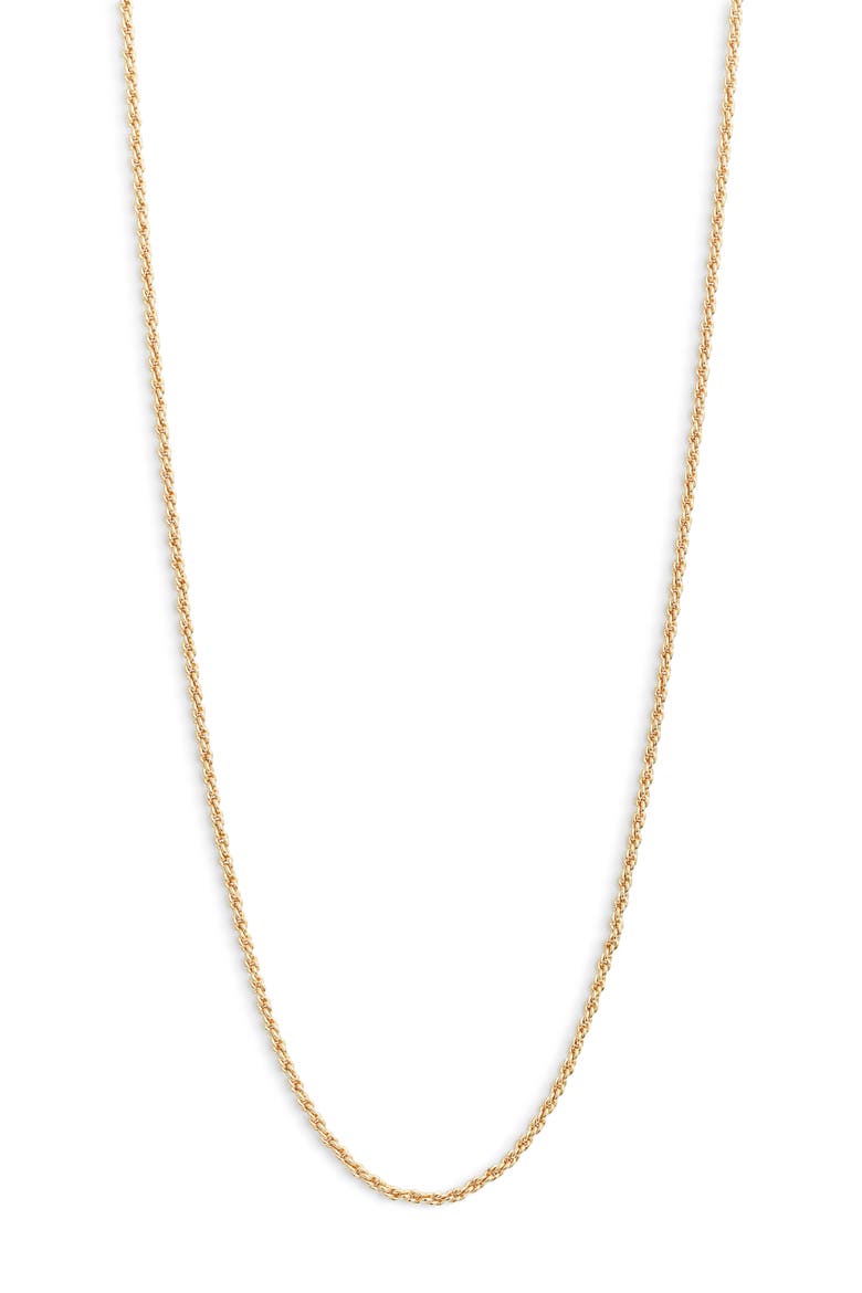 Skinny Rope Chain Necklace, Main, color, GOLD