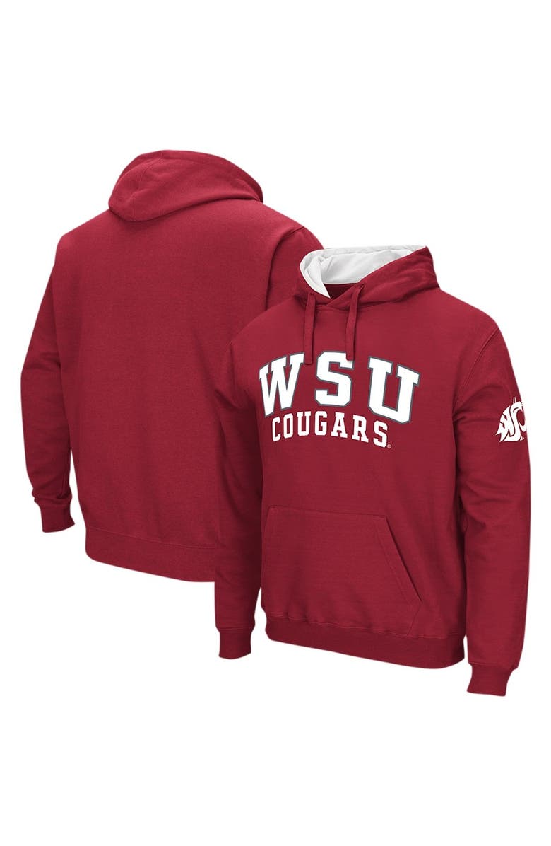 COLOSSEUM Men's Colosseum Crimson Washington State Cougars Double Arch Pullover Hoodie, Main, color, Crimson