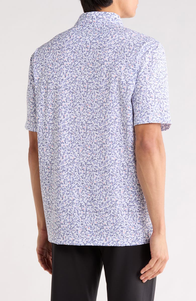 Greg Norman Ocean Floral Print Knit Polo, Alternate, color, White