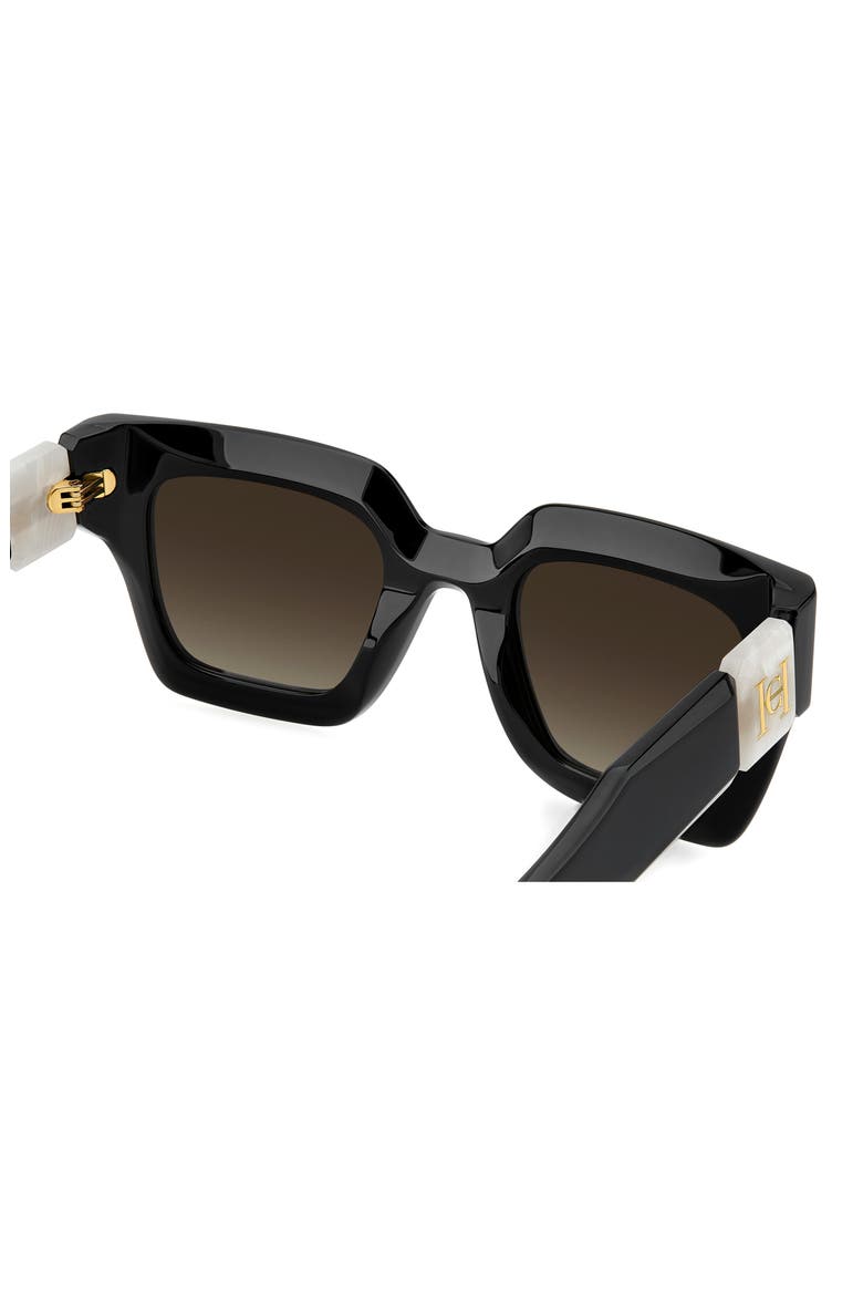 Her 49mm Square Sunglasses, Alternate, color, BLACK MARBLE/ BROWN SF