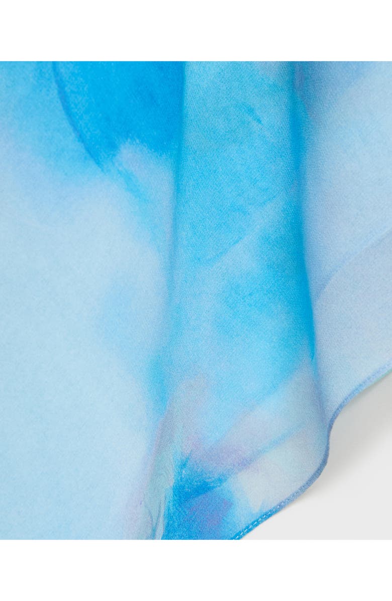 MANGO Floral Print Asymmetric Scarf Dress, Alternate, color, Blue