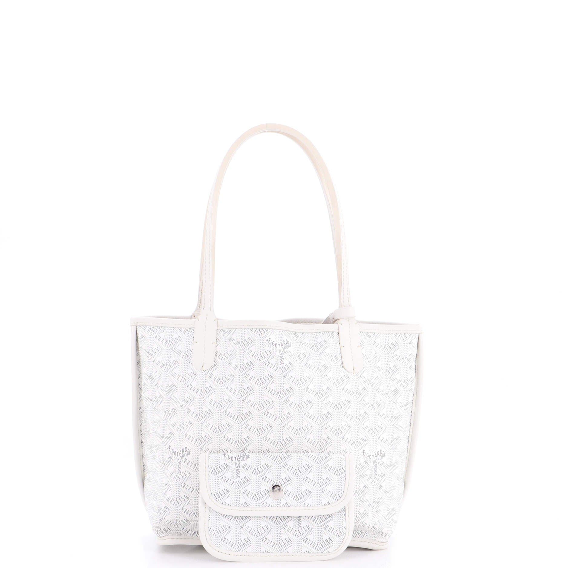 Pre-Owned Goyard Anjou Reversible Tote Coated Canvas Mini, Alternate, color, White