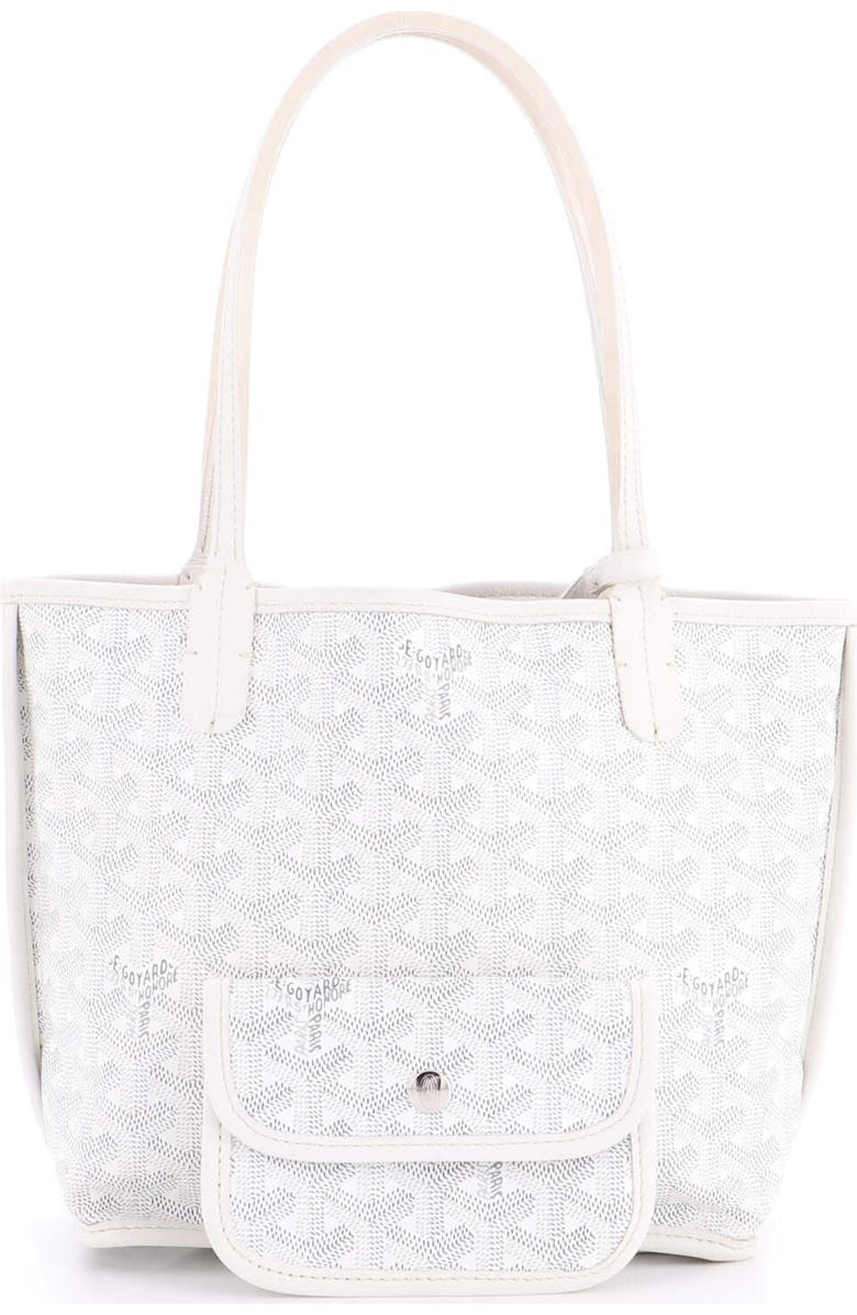 Pre-Owned Goyard Anjou Reversible Tote Coated Canvas Mini, Alternate, color, White