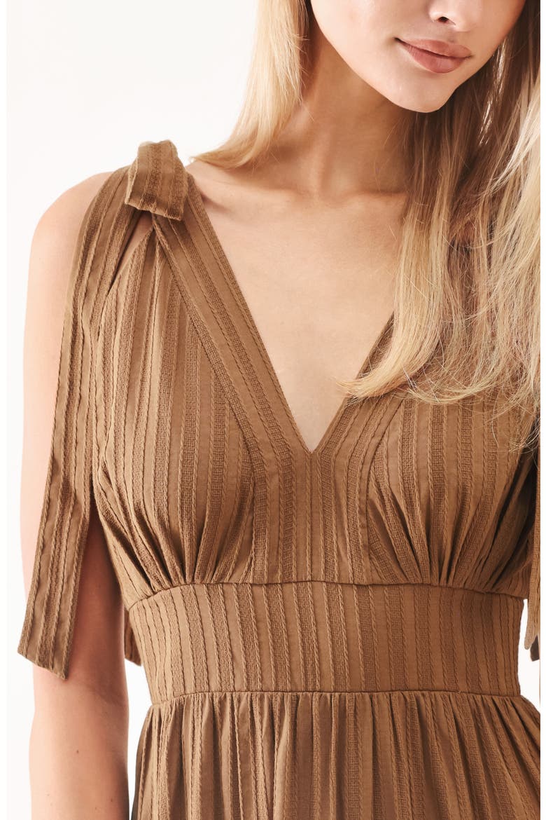Textured Stripe Maxi Dress, Alternate, color, BROWN