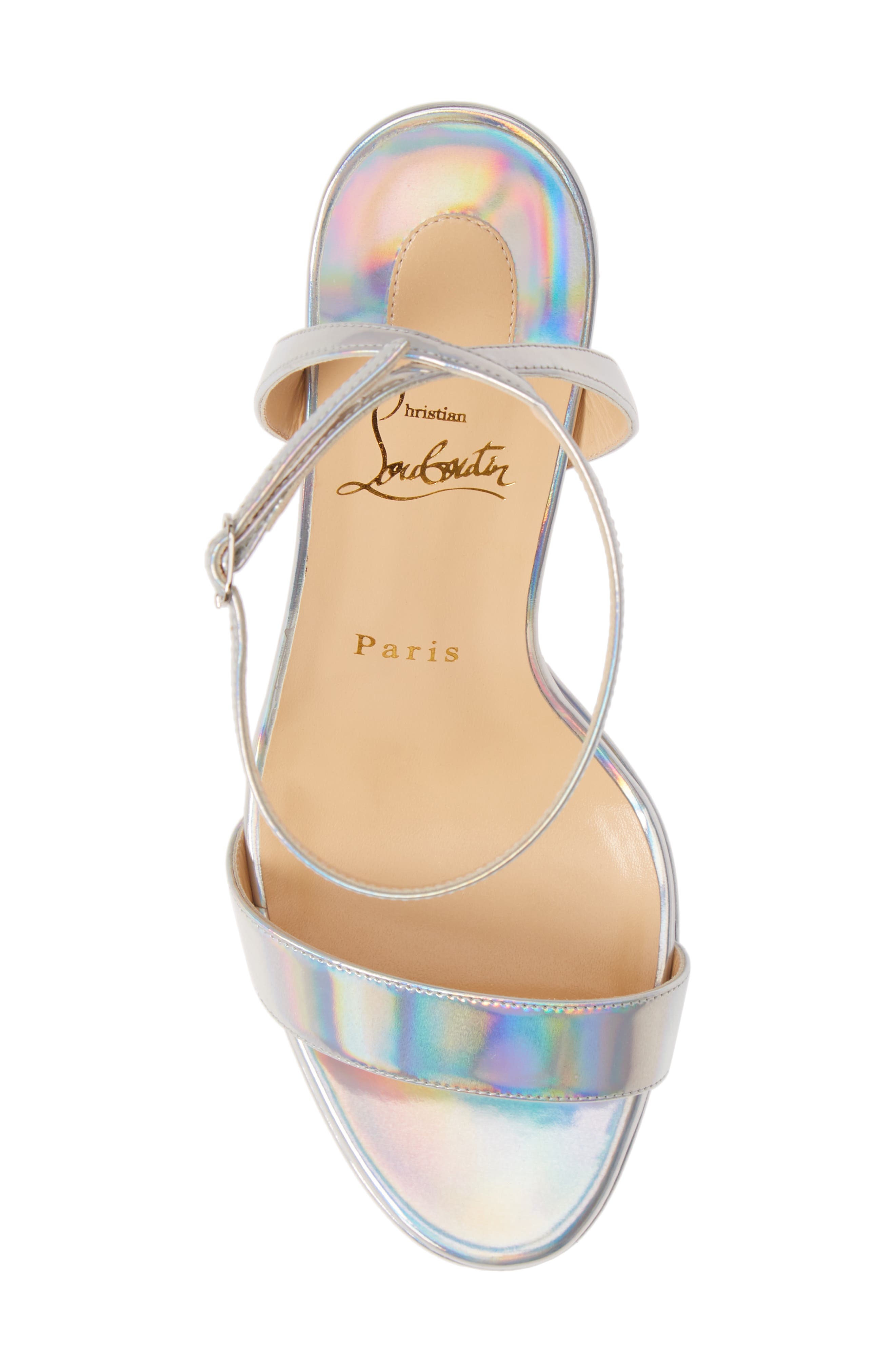 Christian Louboutin Loubi Queen Ankle Strap Sandal, Alternate, color, 