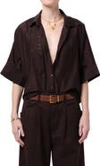 Citizens of Humanity Claire Lace Inset Cotton & Silk Blend Button-Up Top
