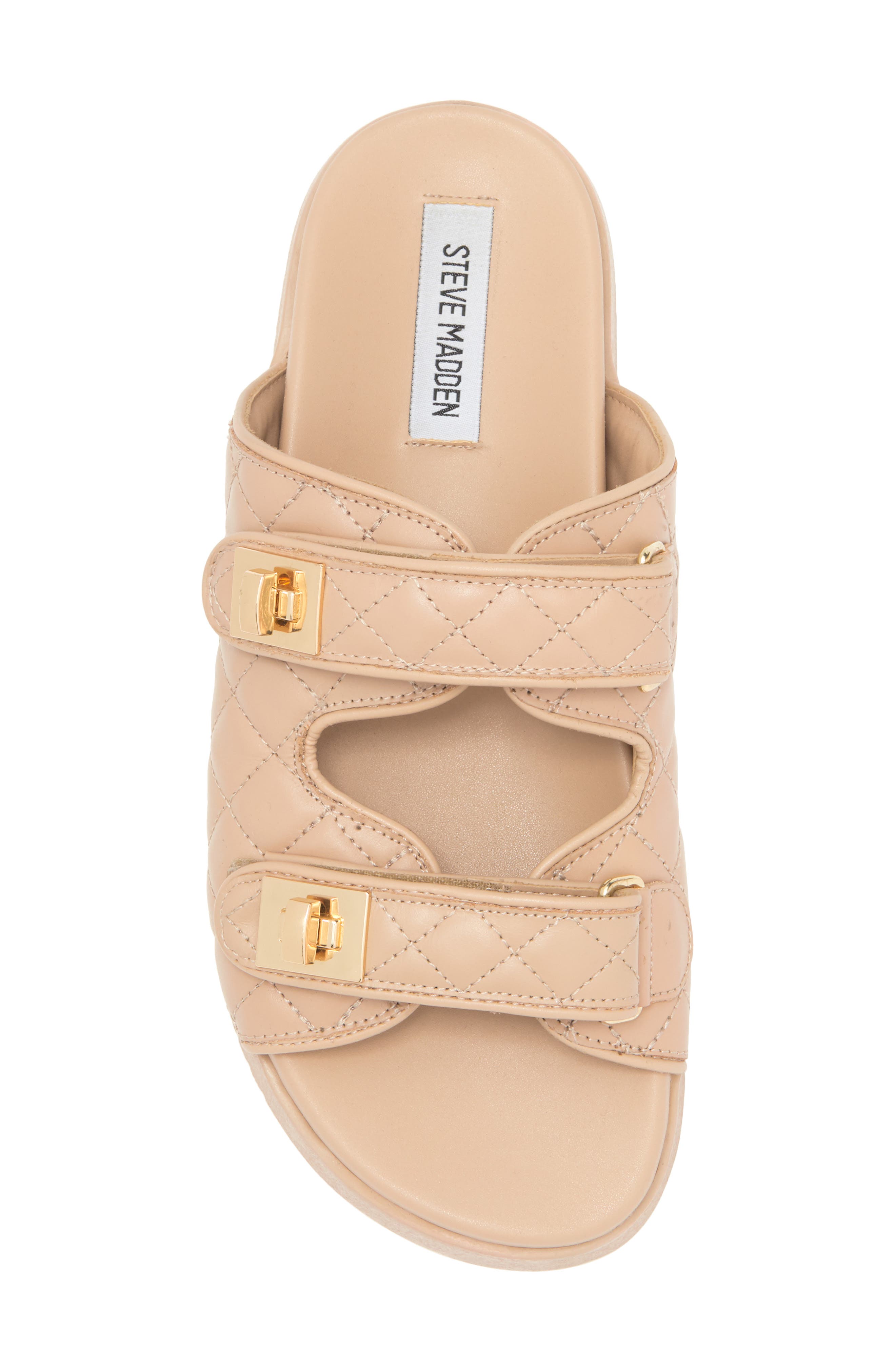 Steve Madden Schmona Slide Sandal, Alternate, color, Tan Leathe
