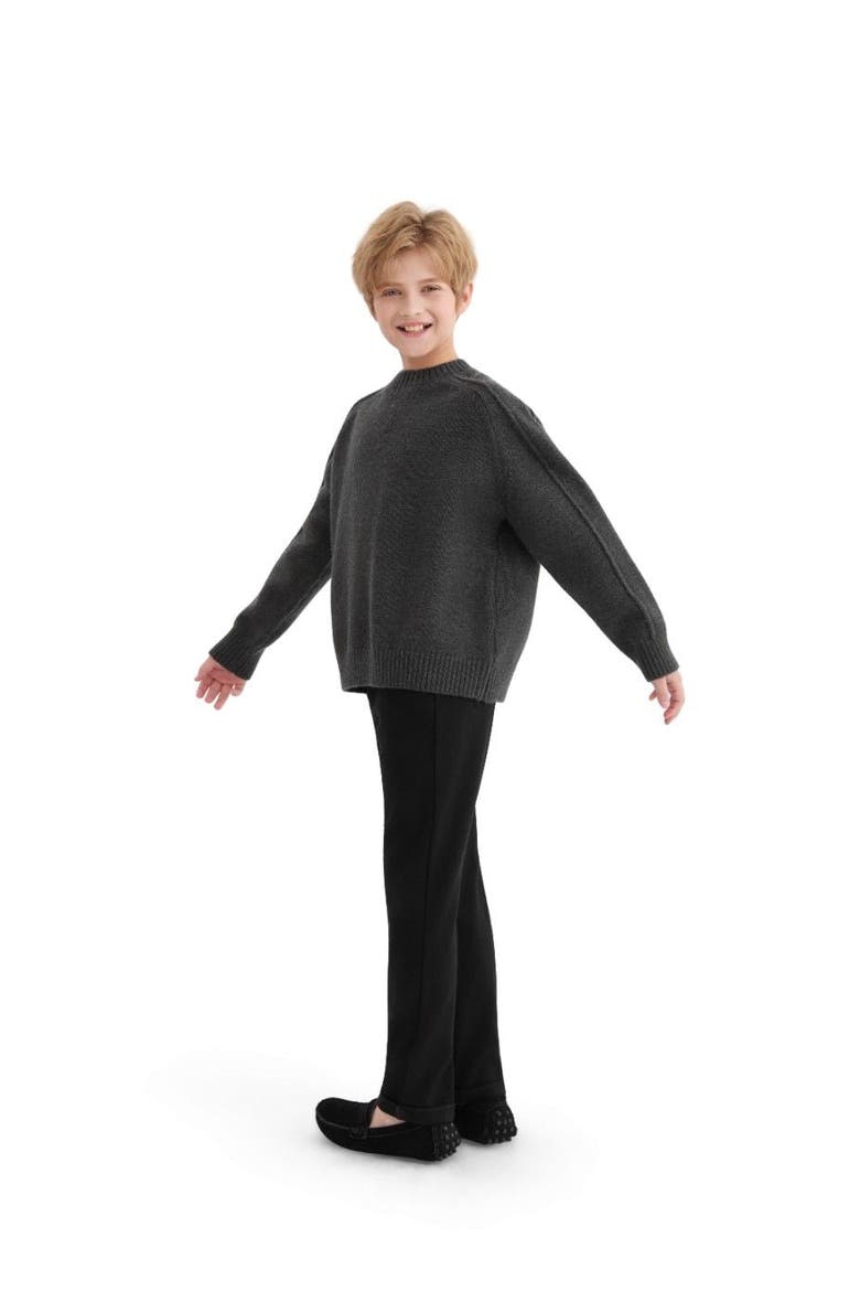 Ribbed Crewneck Sweater, Alternate, color, Grey