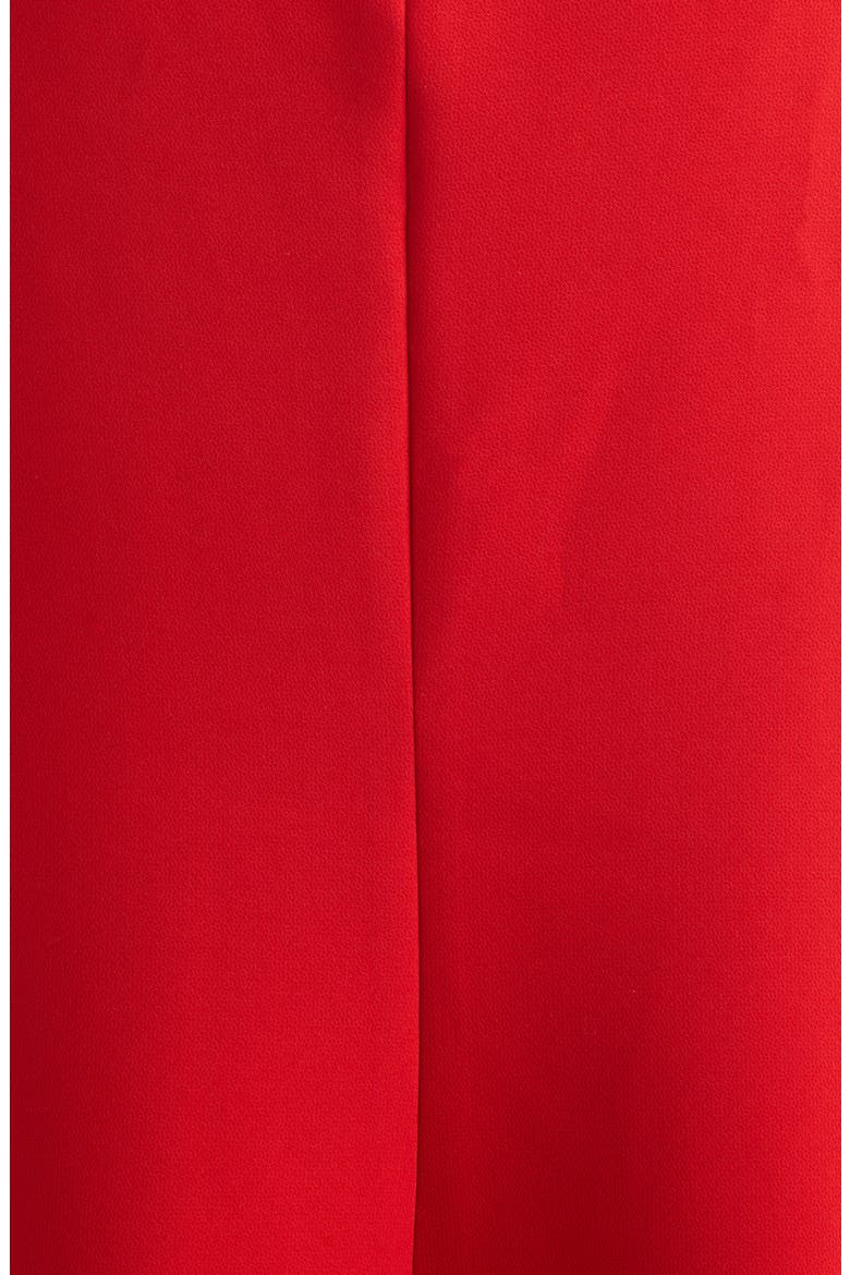 Bell Sleeve Crossover Faille & Crepe Gown, Alternate, color, HERRERA RED