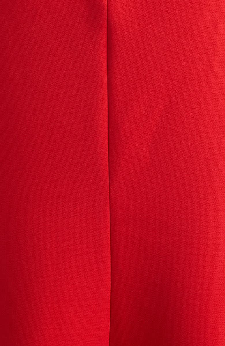 Carolina Herrera Bell Sleeve Crossover Faille & Crepe Gown, Alternate, color, Herrera Red