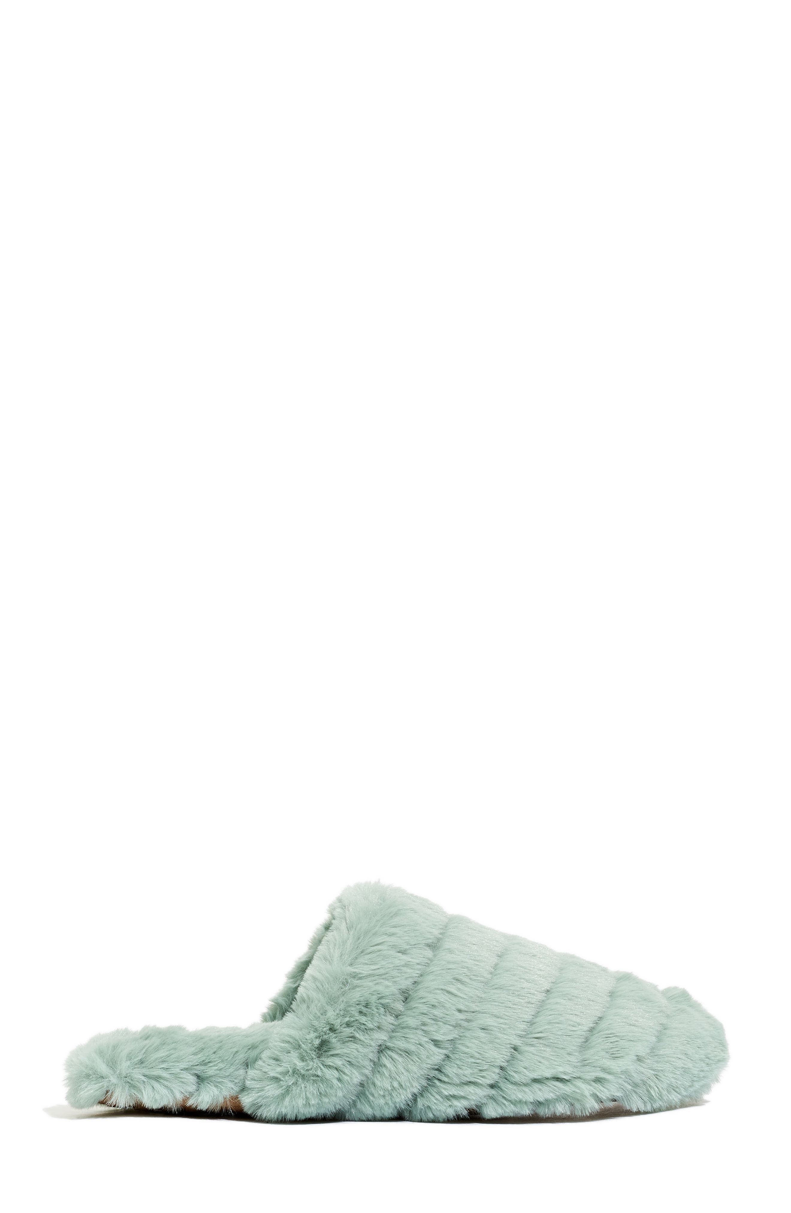 Madewell Recycled Faux Fur Quilted Scuff Slipper, Main, color, 