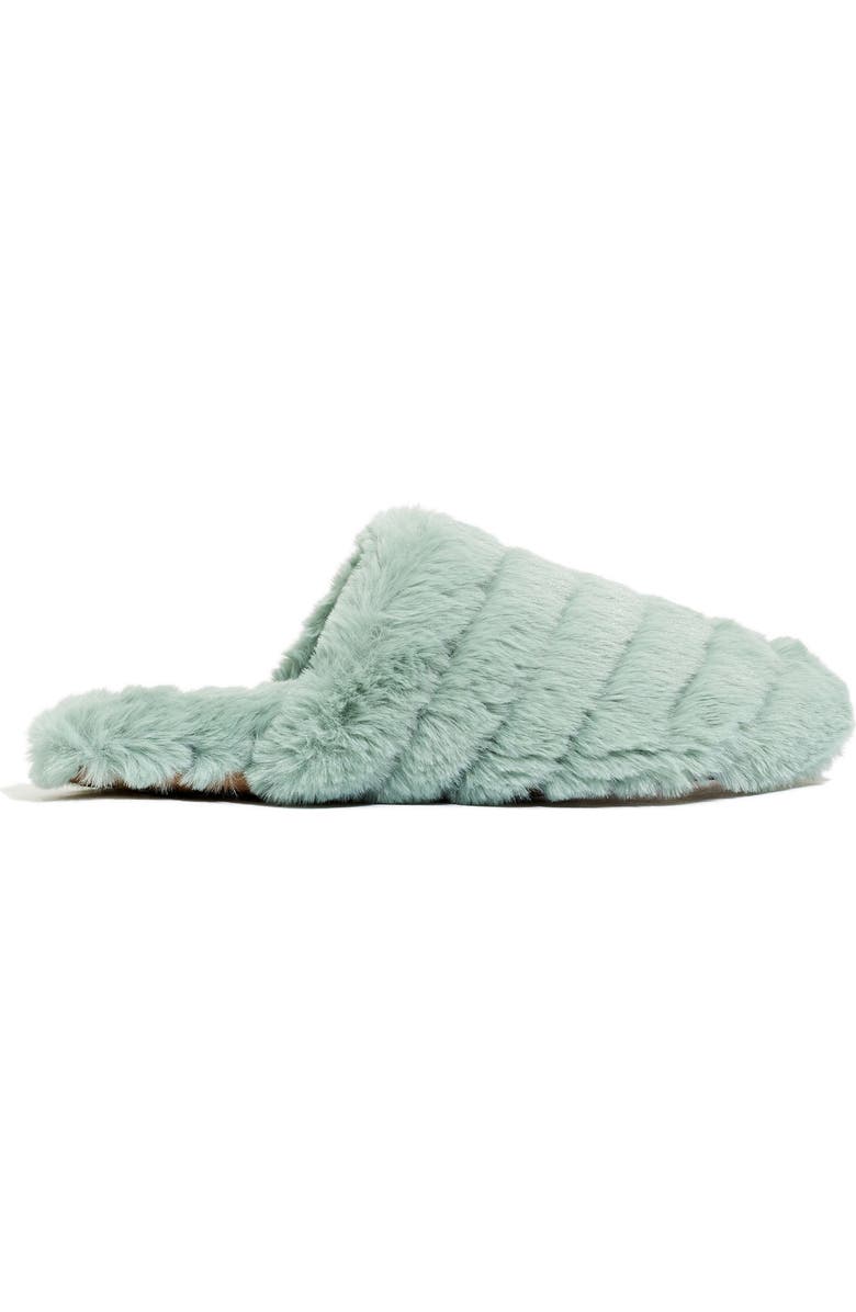 Madewell Recycled Faux Fur Quilted Scuff Slipper, Main, color,