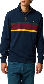 Rodd & Gunn Chesterfield Chest Stripe Quarter Zip Long Sleeve Polo