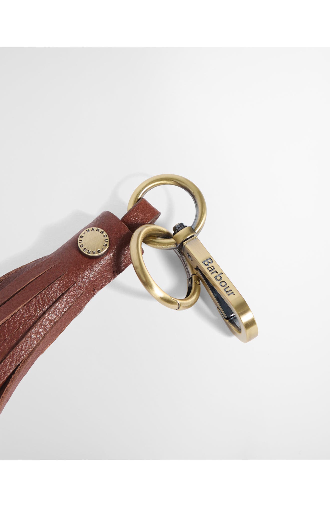Tassel Leather Bag Charm, Alternate, color, BROWN