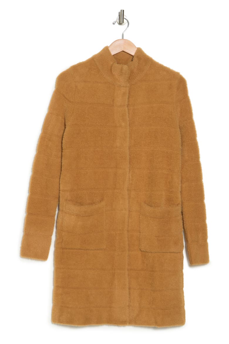 Colette Quilted Faux Fur Jacket, Alternate, color, ICED COFFEE