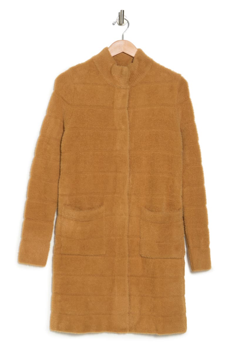 BY DESIGN Colette Quilted Faux Fur Jacket, Alternate, color, Iced Coffee