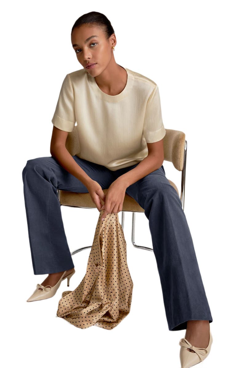 M.M.LaFleur Annika Plisse Top, Alternate, color, Ivory