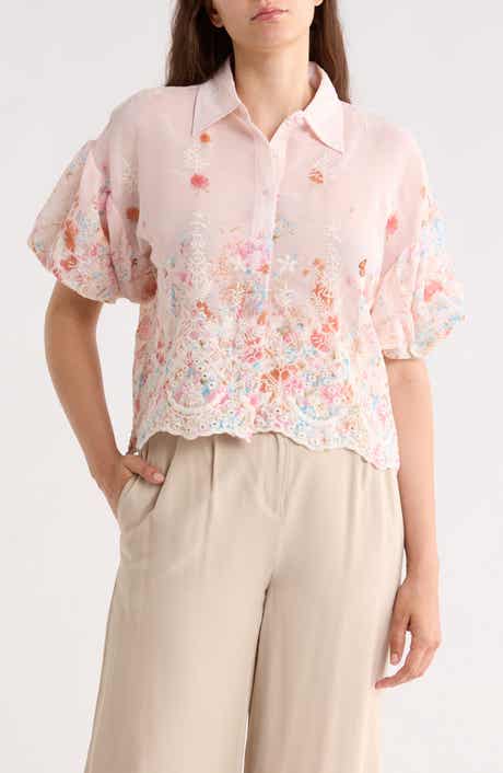 Forgotten Grace Puff Sleeve Print Top