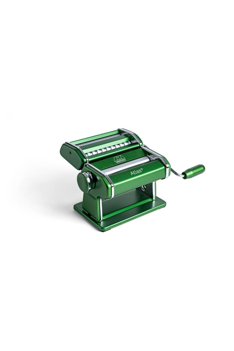 Atlas+ Pasta Machine with Cutter, Hand Crank, and Instructions, Made in Italy, Main, color, Green