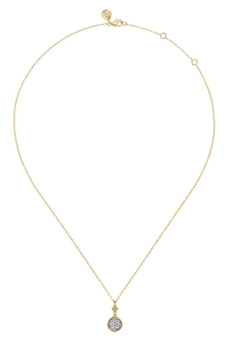 Bujukan Diamond Cluster Drop Pendant Necklace, Alternate, color, TWO TONE