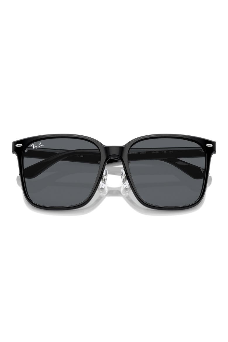 Slim Square 57mm Sunglasses, Alternate, color, DARK GREY
