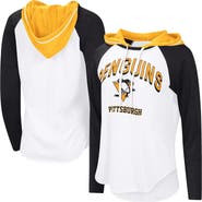 G-III 4HER BY CARL BANKS Women's G-III 4Her by Carl Banks White Pittsburgh Penguins VIP Raglan Long Sleeve Hoodie T-Shirt