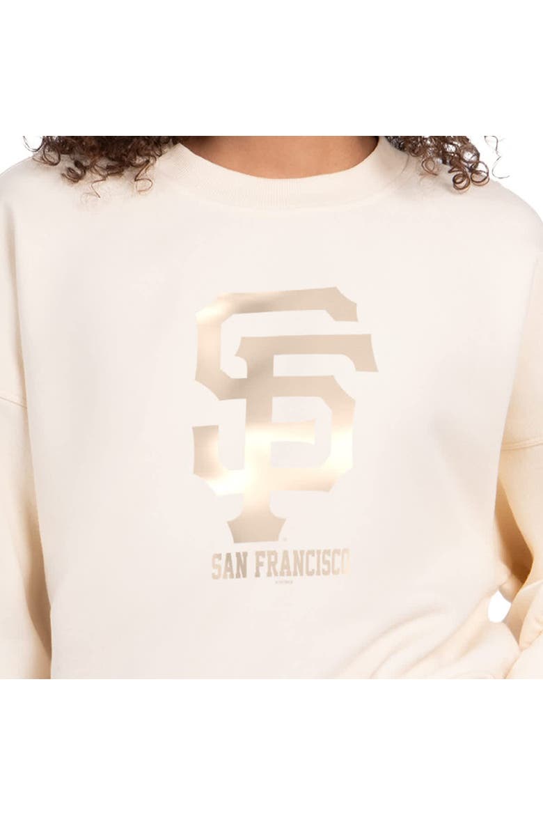 Women's Starter Cream San Francisco Giants Pastels Boxy Fleece Sweatshirt, Alternate, color, Cream
