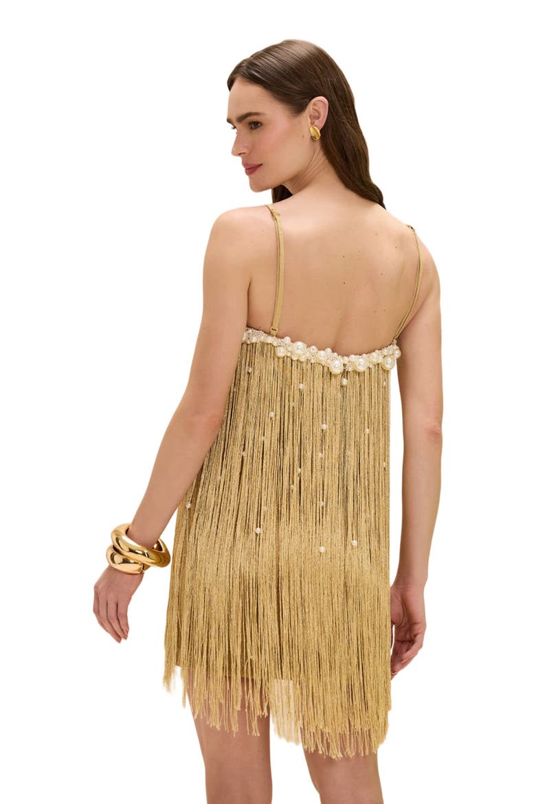 Aurea Crochet Mini Dress, Alternate, color, GOLD