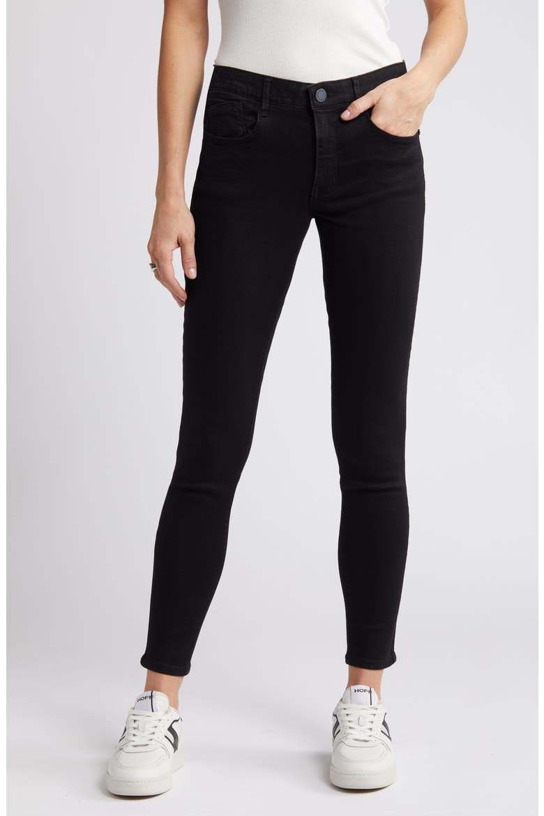 Sophie High Waist Ankle Skinny Jeans, Alternate, color, BLACK