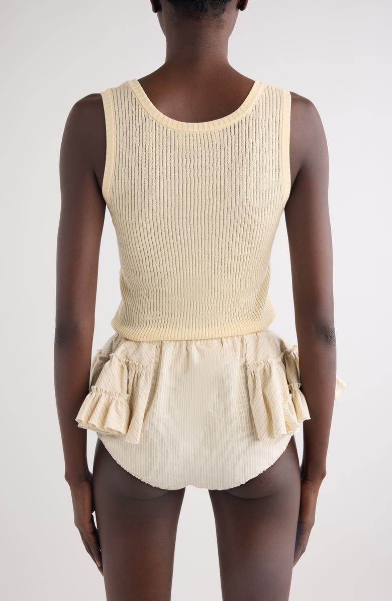 Dries Van Noten Tova Cotton Rib Tank, Alternate, color, Cream