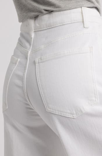 Raw Hem High Waist Crop Flare Wide Leg Jeans