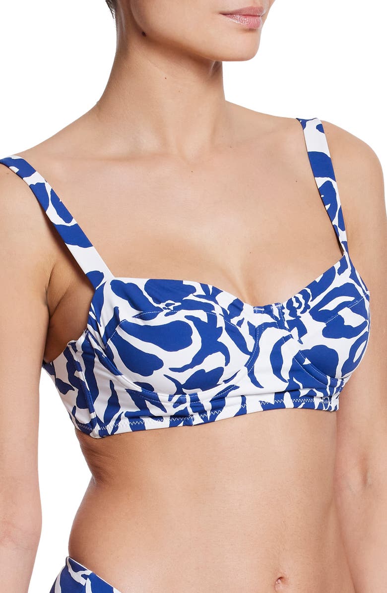 Hanky Panky Balconette Bikini Top, Alternate, color, Poolside Blue Print