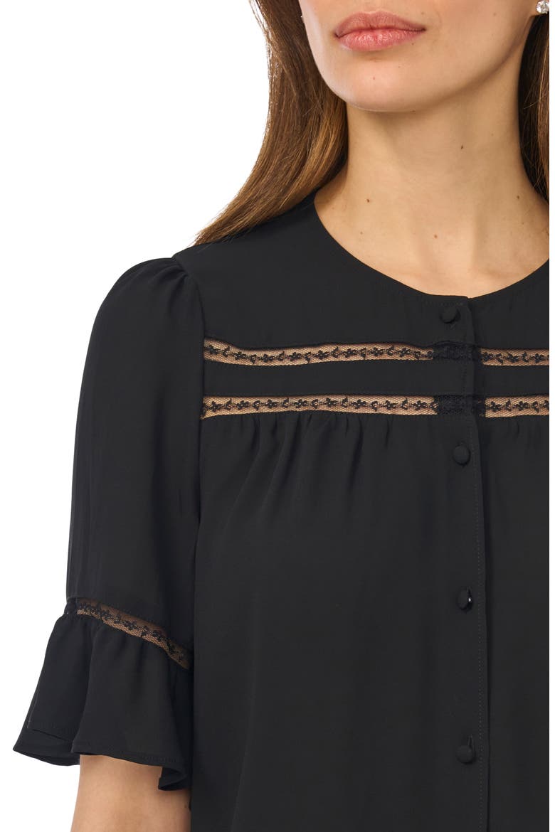 Lace Ruffle Top, Alternate, color, RICH BLACK
