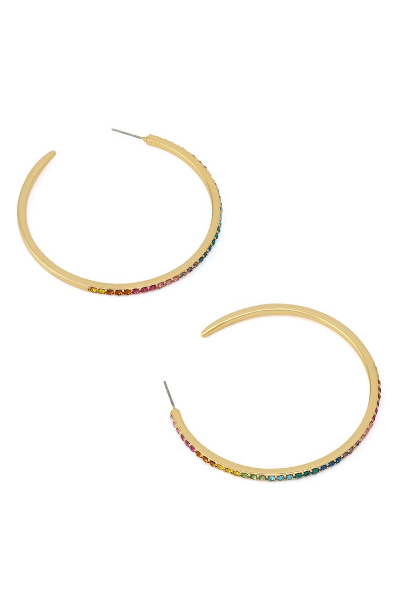 Kurt Geiger London Large Pavé Hoop Earrings, Alternate, color, Gold/ Multi