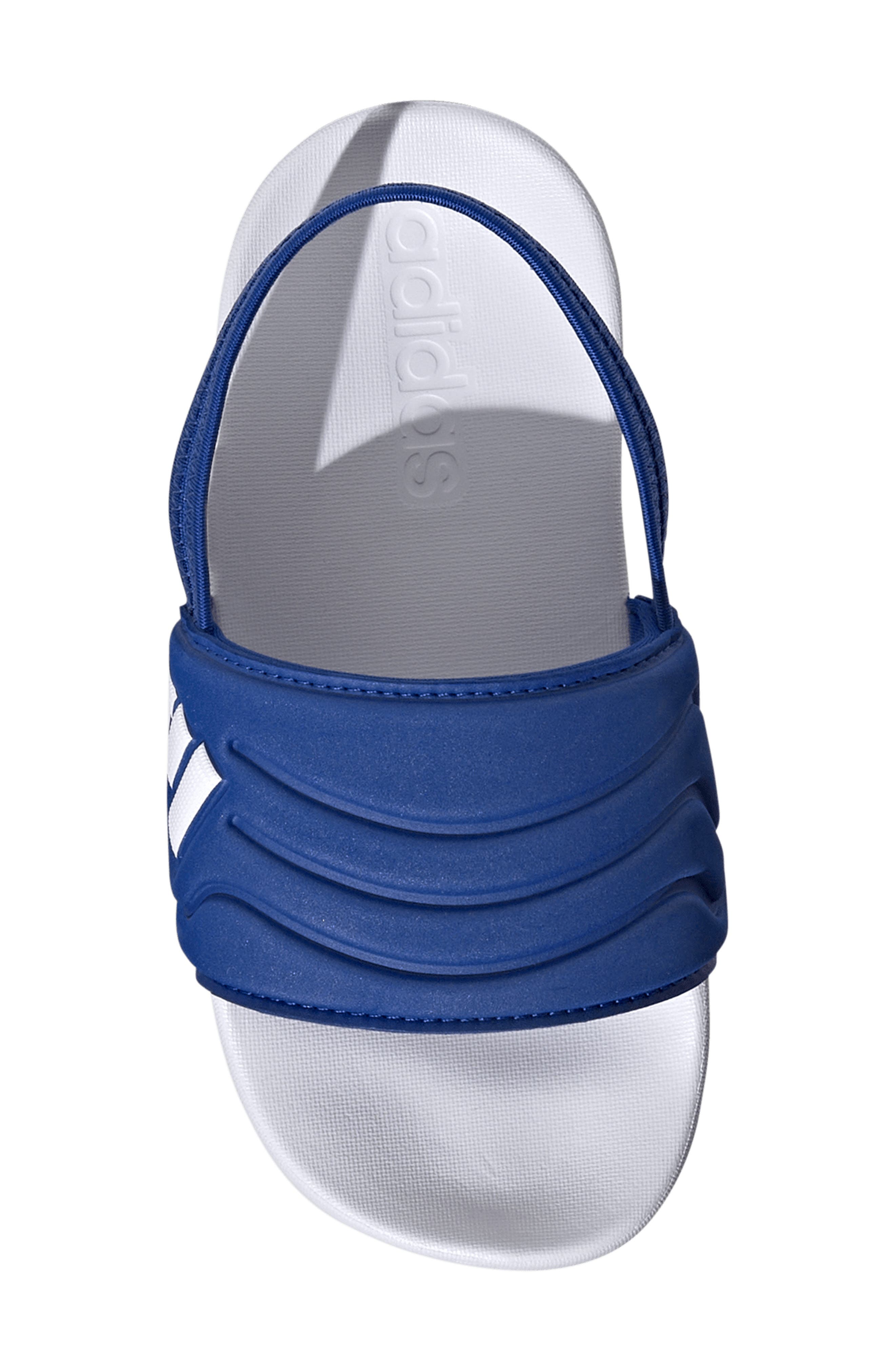 adidas Kids' Adilette Estrap 2.0 Slide Sandal, Alternate, color, Royal Blue/ Footwear White