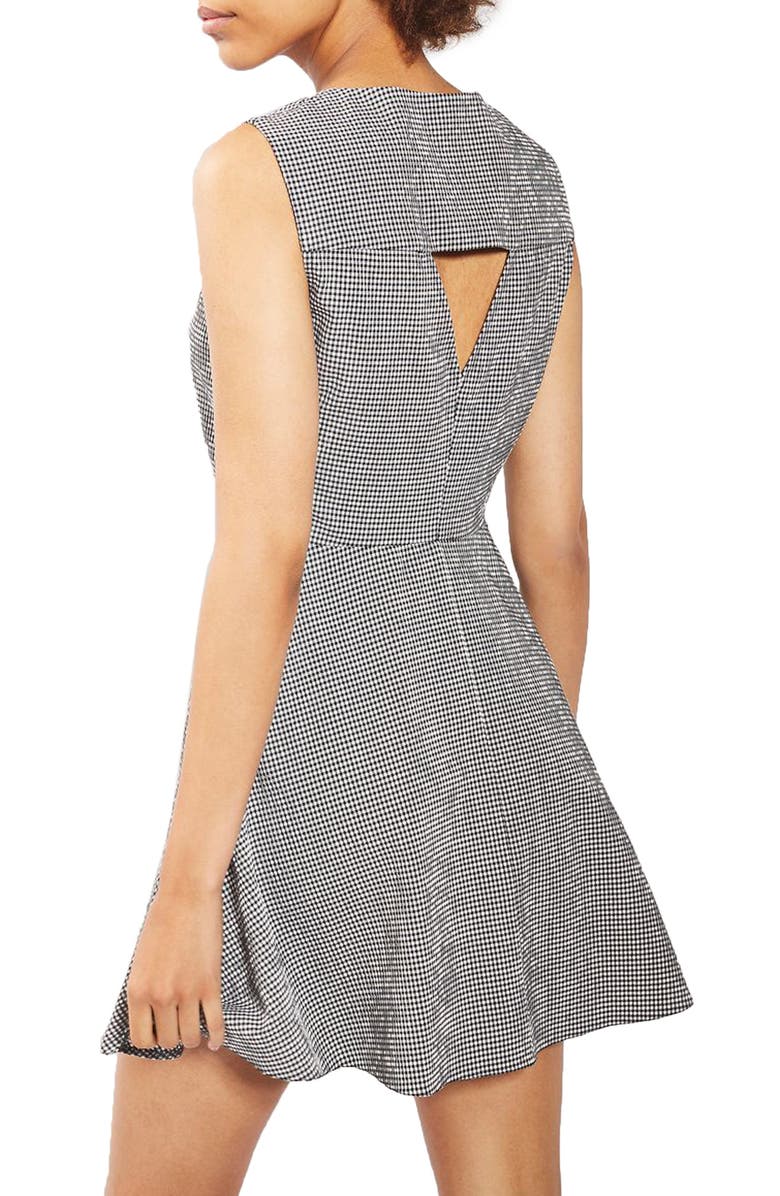 Topshop Gingham Skater Sundress, Alternate, color, 