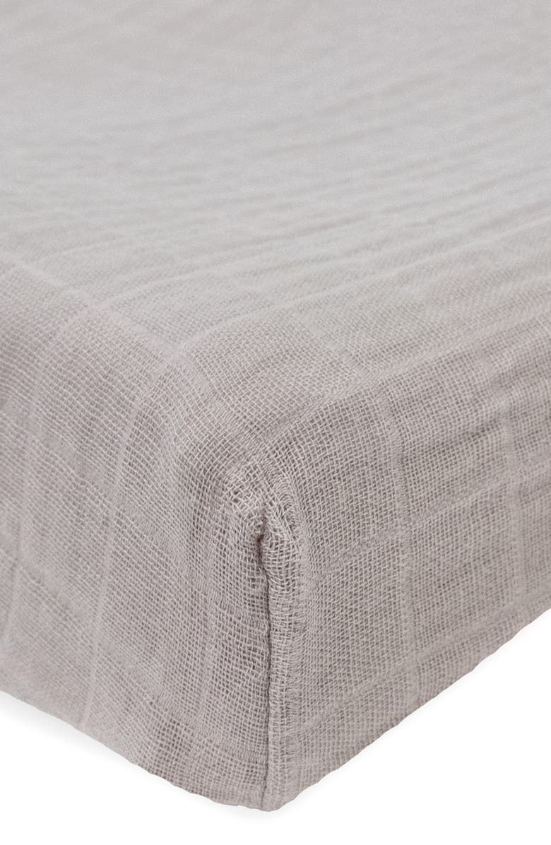 little unicorn Cotton Muslin Changing Pad Cover, Alternate, color, Porpoise