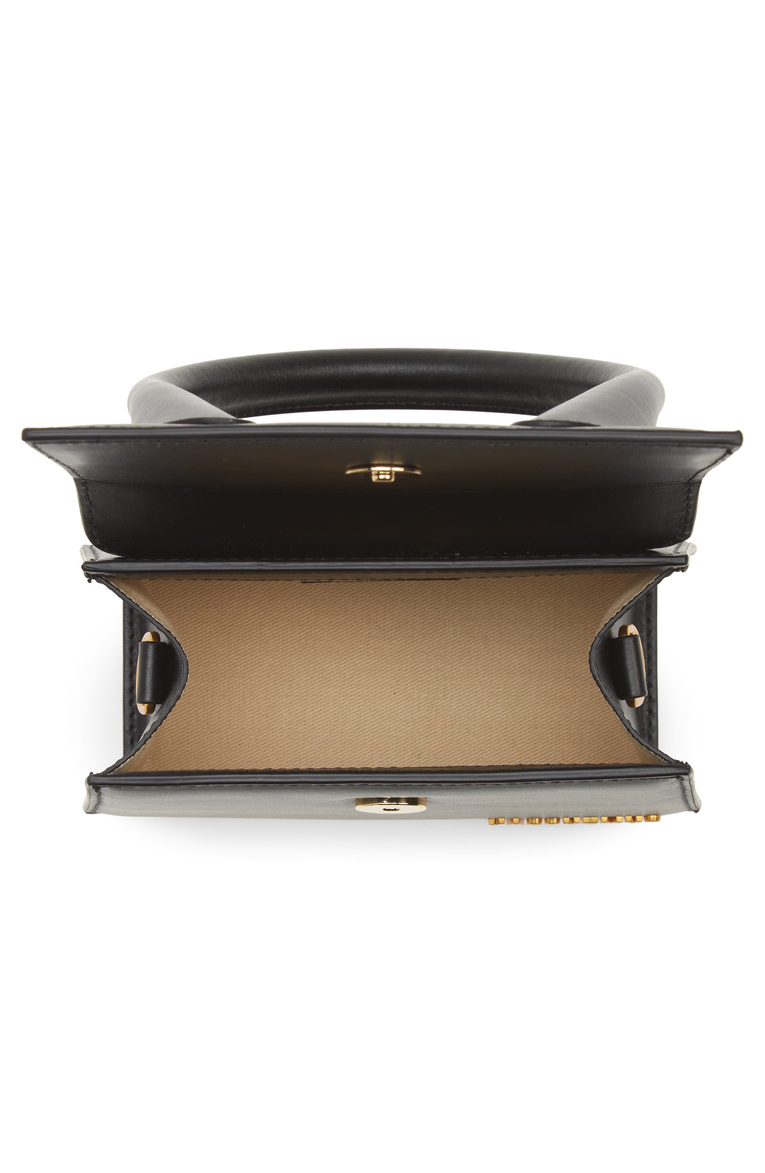 Jacquemus Le Chiquito Moyen Leather Top Handle Bag, Alternate, color, Black