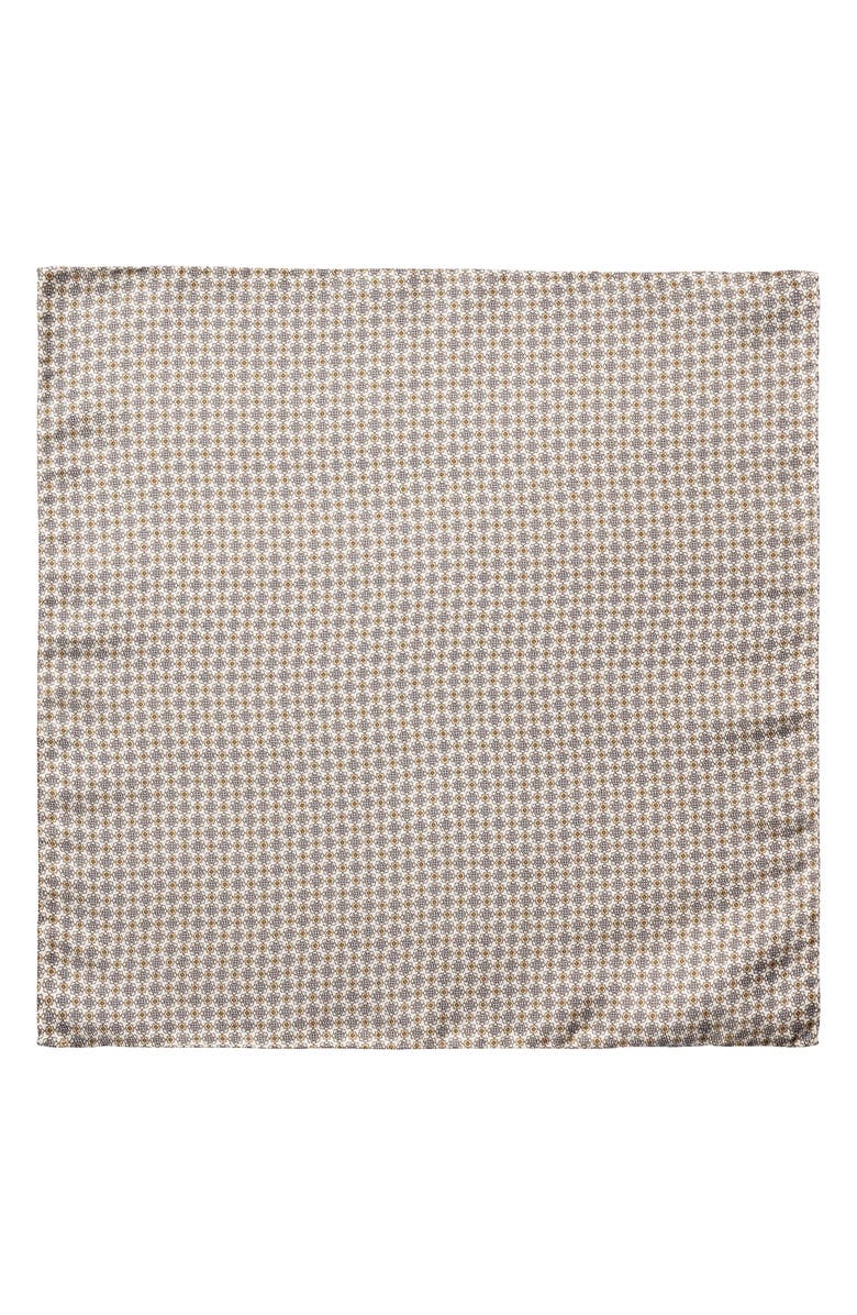 Eton Two Face Silk Pocket Square, Alternate, color, Light Beige