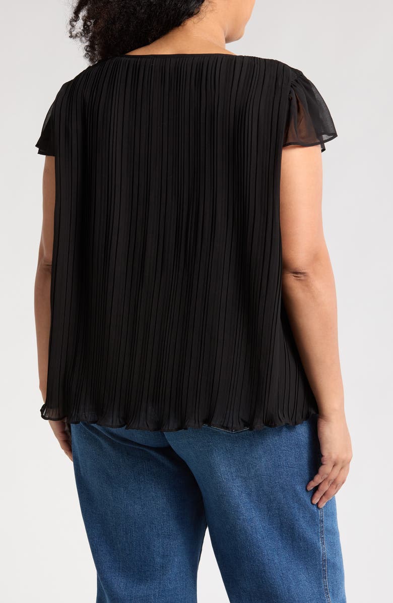 Adrianna Papell V-Neck Flutter Sleeve Top, Alternate, color,