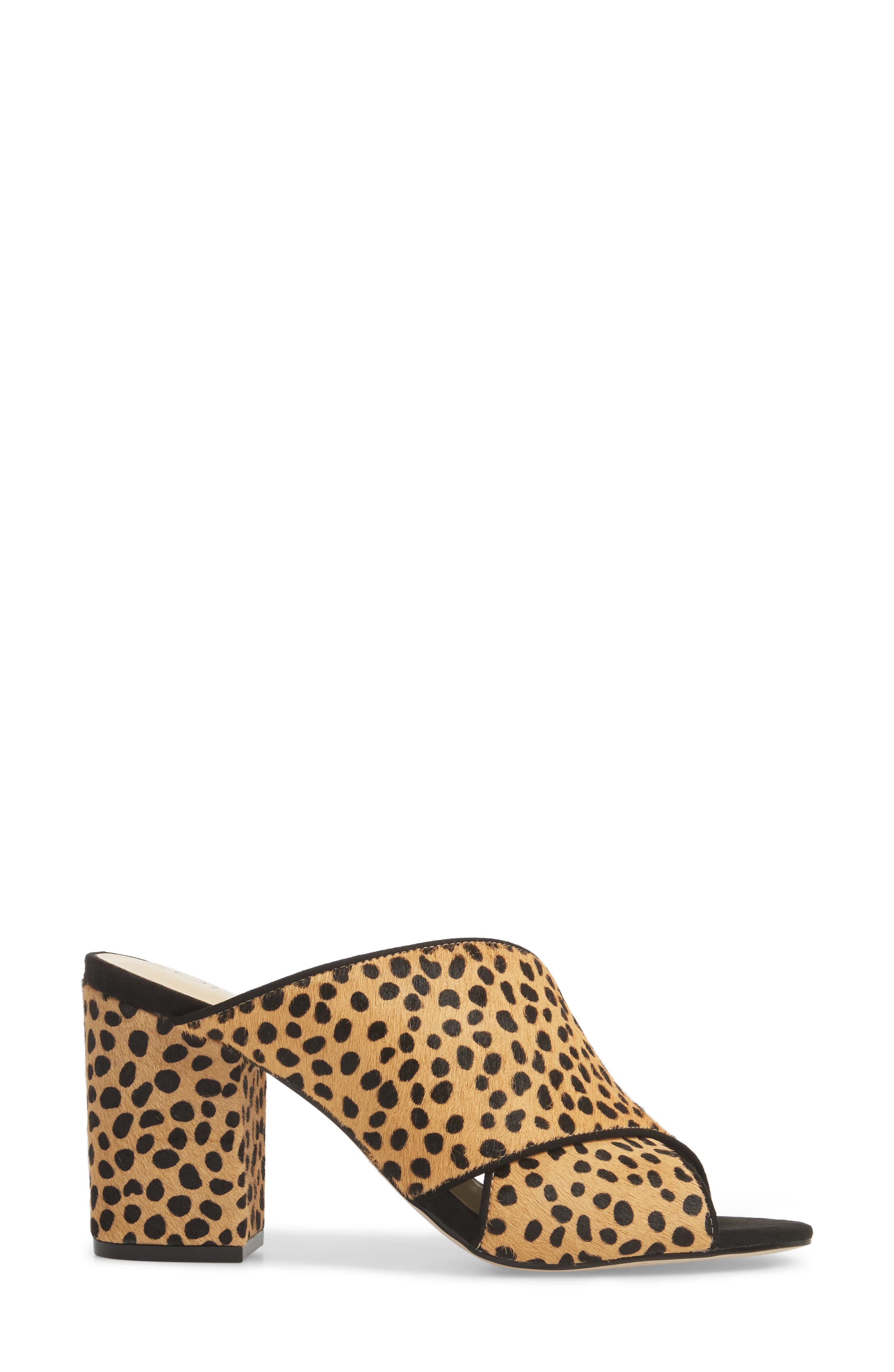 Luella Genuine Calf Hair Slide, Alternate, color, CHEETAH DOT HAIRCALF
