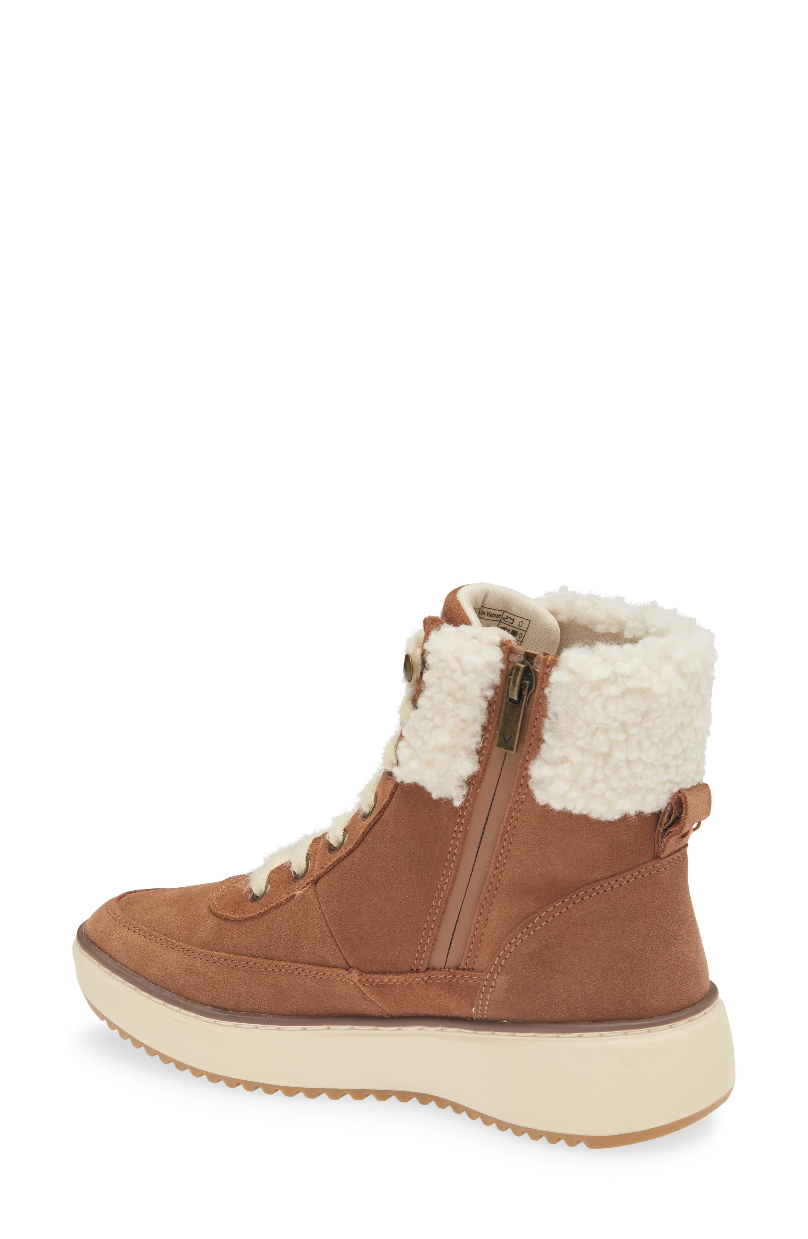 Olympia Faux Shearling Bootie, Alternate, color, HAZELNUT SUEDE